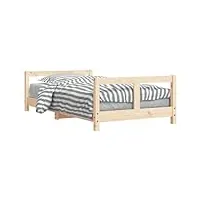 vidaxl cadre de lit pour enfants avec tiroirs, lit simple avec tête de lit et pied de lit, meuble de chambre, scandinave, marron 80x160 cm bois de pin massif