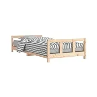 vidaxl cadre de lit pour enfants avec tiroirs, lit simple avec tête de lit et pied de lit, meuble de chambre, scandinave, marron 90x200 cm bois de pin massif