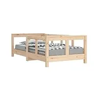 vidaxl cadre de lit pour enfants avec tiroirs, lit simple avec tête de lit et pied de lit, meuble de chambre, scandinave, marron 70x140 cm bois de pin massif