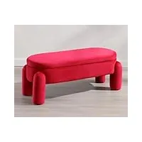 wahson banc de rangement pliable banc en velours, banc de lit pour salon et chambre, banquette d'entrée avec design et banc bout de lit moderne, rouge rosé