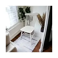 awc windsor chaise de cuisine, de campagne, en bois, de salle à manger, design scandinave, vintage, blanc