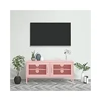 meuble tv, meuble tv, meuble tv, supports tv et centres multimédia, meubles de salon, meubles meubles tv modernes, 105x35x52 cm, acier, anthracite (rose)