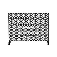 Écrans de cheminée Écran de cheminée en fer noir pour la sécurité des bébés, grand panneau de cheminée avec couvercle en maille, pare-étincelles pour la combustion du bois (taille : 39 × 8,7 × 31