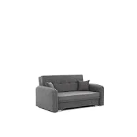 fauteuil convertible en lit 1 place en tissu avec coffre de rangement canapé - lit - petit canapé - salon & séjour - 155x105x75 sofa liliane (gris - poco 04)