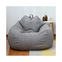 tjlss nouveau grands petits canapés paresseux couvrent des chaises sans remplissage en tissu de lin chaise longue siège pouf pouf pouf canapé tatami salon (color : gray)