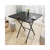 saterkali table de salle à manger pliable noire résistante à la saleté - table carrée simple pour 4 personnes - dortoir à domicile, bureau, salle d'étude, bureau d'ordinateur, fournitures de meubles -