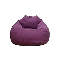 tjlss grands petits canapés paresseux couvrent des chaises sans remplissage en tissu de lin chaise longue siège pouf pouf pouf canapé tatami salon (color : black-soul eater1, size : m)