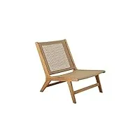 beau rivage - fauteuil de jardin tara en bois d’acacia et résine tressée