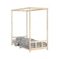 vidaxl cadre de lit pour enfants, lit simple avec sommier à lattes, meuble de chambre à coucher, scandinave, marron 90x190 cm bois de pin massif