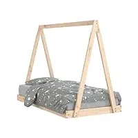 vidaxl cadre de lit pour enfants, lit simple avec sommier à lattes, meuble de chambre à coucher, scandinave, marron 80x160 cm bois de pin massif