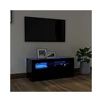 djeka meuble tv led meuble tv bois meuble tv haute banc tv meuble television meuble tv avec rangement table tv salon banc tv-noir-90x35x40 cm