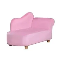 homcom fauteuil pour enfant, canapé méridienne, de 3 à 5 ans, corail cachemire, canapé pour enfant, 80 x 40 x 49 cm, rose