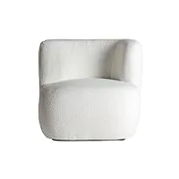 lastdeco - fauteuil décoratif bats | fabriqué en coton, bois de pin et polyester - couleur blanche | dimensions 82 x 73 x 82 cm