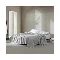calvin klein - couverture pour très grand lit en coton doux - décoration d'intérieur - literie à tissage gaufré (gris aluminium, très grand lit)