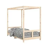 vidaxl cadre de lit pour enfants, lit simple avec sommier à lattes, meuble de chambre à coucher, scandinave, marron 80x160 cm bois de pin massif