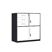 caisson de bureau casier en métal de classeur de bureau avec serrure armoire à outils armoire de stockage de fichiers armoire à tiroirs d'information entièrement assemblé meuble de rangement pour doss