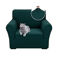 ystyle extensible housse canapé 1 place, universelle housse de fauteuil avec accoudoirs, housse protection canapém, sofa cover antidérapante, couvre canapé pour chiens chats animaux,vert foncé