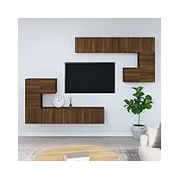 talcus home & garden meuble tv mural en chêne marron