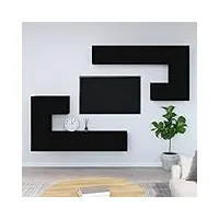 talcus home & garden meuble tv mural en bois noir