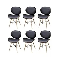 barash chaises à manger lot de 6 similicuir et bois courbé,chaises de salle À manger,chaise de cuisine,chaises de salle À manger moderne