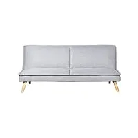 drw sofa, polyester et bois, beige, 180x84x72cm