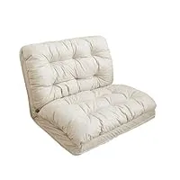 whyatt chauffeuse convertible canapé fauteuil pouf, énorme pouf avec une poche latérale,canapé paresseux pour chambre à coucher (size : pearl white a)
