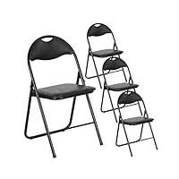 luxnook lot de 4 chaises pliantes, chaises de salle à manger pliantes, chaise pliante confortable, chaise pliante rembourrée et coussinée, chaises pliantes pour cuisine, bureau, extérieur, jardin