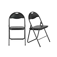 luxnook lot de 2 chaises pliantes, chaises de salle à manger pliantes, chaise pliante confortable, chaise pliante rembourrée et coussinée, chaises pliantes pour cuisine, bureau, extérieur, jardin