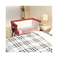 homgoday lit enfant avec matelas rouge en tissu, meubles de maison intérieure, extérieur, salon, chambre à coucher p