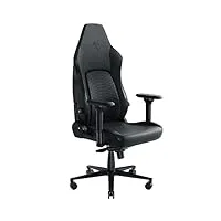 razer iskur v2 - chaise de jeu avec support lombaire adaptatif (cuir synthétique de qualité epu, coussins en mousse haute densité, accoudoirs 4d, courbe lombaire entièrement réglable) noir