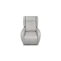 loungitude relaxxo - fauteuil de relaxation électrique et releveur lise en tissu imitation cuir - gris clair