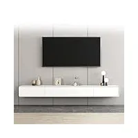 meuble tele mural, meuble tv suspendu, moderne meuble television bois Étroit table tv salon banc tv avec tiroirs (color : bianco, size : 140cm)