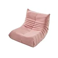 lazy fauteuil de sol, rembourré de mousse, avec dossier, pour la maison, le bureau, le salon et la chambre à coucher, rose
