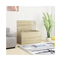 techpo home furniture coffre de rangement de jardin en chêne sonoma 84 x 42 x 46 cm
