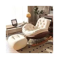 uzspac fauteuil de lecture cocooning inclinable fauteuil avec repose pied fauteuil confortable 1 place fauteuil à bascule en simili cuir (color : brown)
