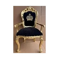 casa padrino pompöös by chaise de salle à manger baroque de luxe avec accoudoirs noir/or - chaise baroque pompöös conçue par harald glööckler - meubles de salle à manger baroques pompeux