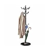 casaria® porte-manteau avec socle noir en marbre 14 crochets 37x37x175cm portemanteau sur pieds stable tête pivotante