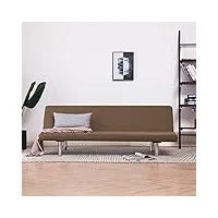 lapooh canapé-lit taupe polyester canapé-lit marron polyester,lit banquette,fauteuil convertible lit,housse de canapé extensible