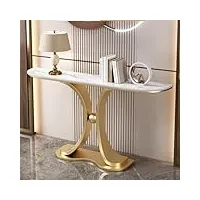 mumico table console étroite dorée, table d'entrée de salon avec base dorée, table de canapé rectangulaire, table d'appoint pour salon, couloir (style 1, 100 x 30 x 80 cm)