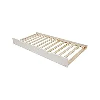 beneffito oneiroi - tiroir lit à roulettes fonctionnel - lit gigogne une personne - bois de pin - blanc - lit 90x190cm