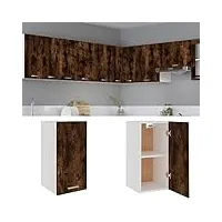 toshilian meuble haut de cuisine, armoire de cuisine murale élément haut armoire suspendue chêne fumé 29,5x31x60 cm bois d'ingénierie