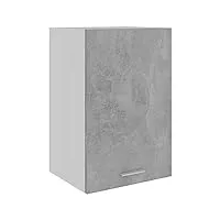 toshilian meuble haut de cuisine, armoire de cuisine murale élément haut armoire suspendue gris béton 39,5x31x60 cm aggloméré
