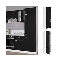 toshilian meuble haut de cuisine, armoire de cuisine armoire de réfrigérateur noir 60x57x207 cm aggloméré