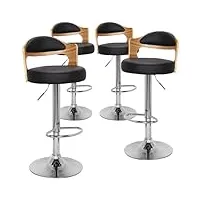 menzzo ruben chaise, bois clair/noir, l43 x p45 x h90-110 cm