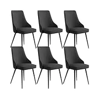 amazwi moderne ensemble de 6 chaises meubles salle manger cuisine,chaises d'appoint salon,chaises cuisine cuir pu imperméable avec pieds métal,chaises comptoir salon cuisine chaises à manger (color :