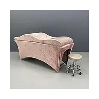 untitled wave matelas et housse de chaise longue en mousse à mémoire de forme 180 x 60 cm pour chaise longue cosmétique, table de massage avec housse en velours rose