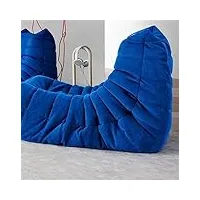 cobyda chauffeuse en daim bleu lac : canapé simple moderne avec pouf pour canapé paresseux, salon tatami, chambre à coucher. belle chaise de lecture de loisirs et chaise à bascule de balcon