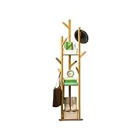 trieban porte-manteau en forme d'arbre en bambou - 165 cm - avec crochets et étagères - pour chambre à coucher, couloir, bureau