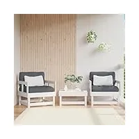camerina chaises de jardin et coussins lot de 2 blanc bois de pin massif,fauteuil jardin plastique,chaise exterieur terrasse,salon jardin plastique