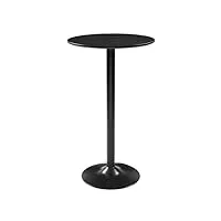 table de bar ronde table de bistrot mange debout pied pour salle à mange, noir Ø60cm